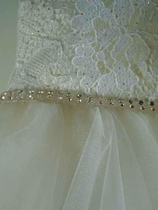 Mädchenkleid Satin Beige