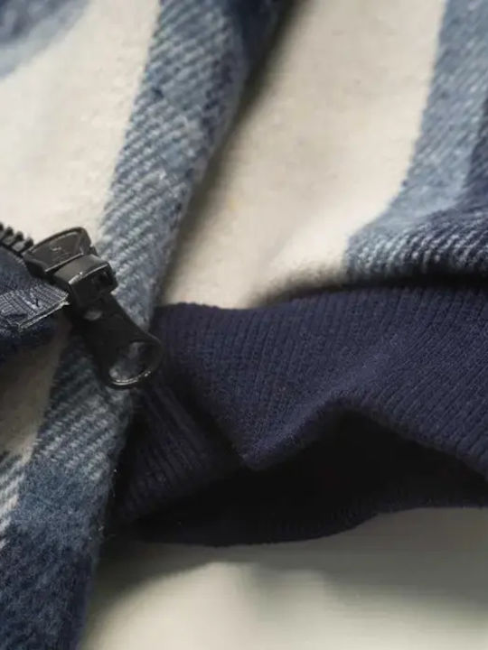 Kinder-Strickjacke mit Kapuzen Blau