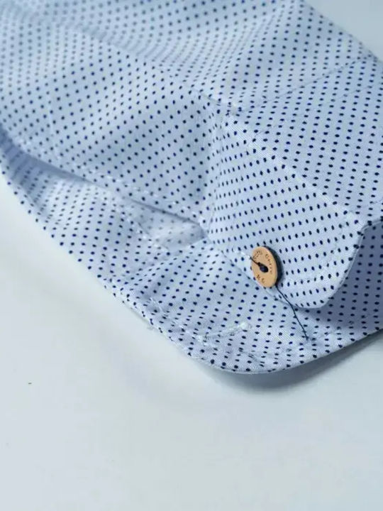 Kids Short-Sleeved Polka Dot White Shirt