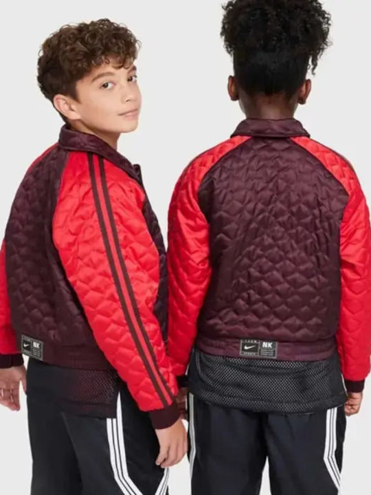 Kids Sports Jacket Burgundy Puff