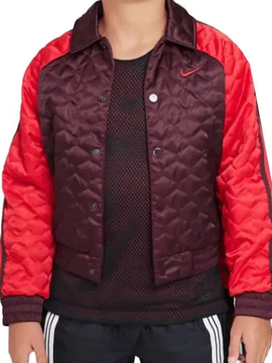 Kids Sports Jacket Burgundy Puff