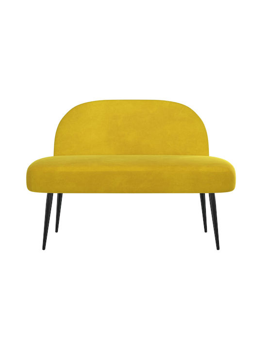 Doppelsitzer Sofa Samt Gelb 110x60x76cm