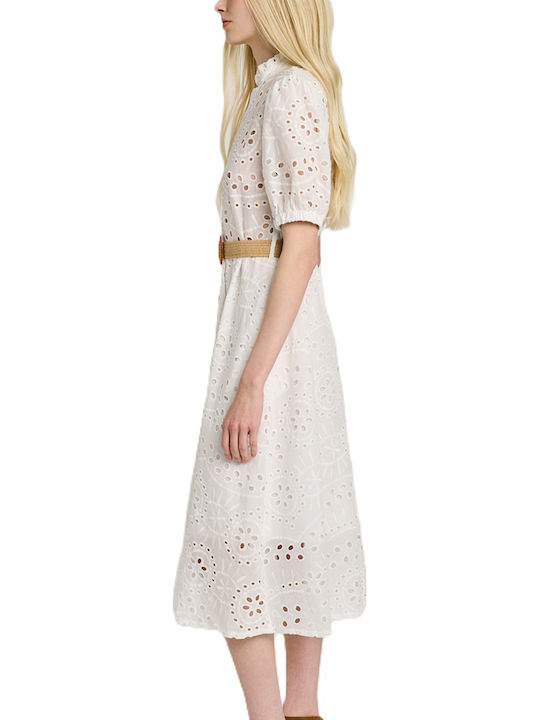 Sommer Midi Damenkleid Weiß
