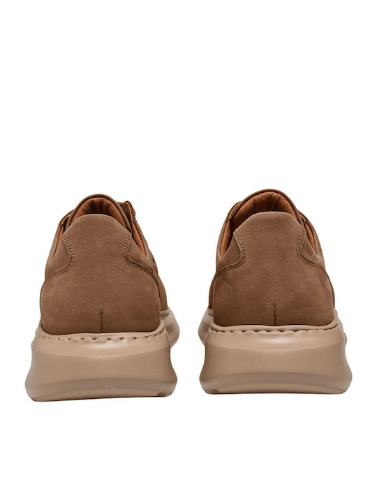 Leather Men's Casual Shoes Beige
