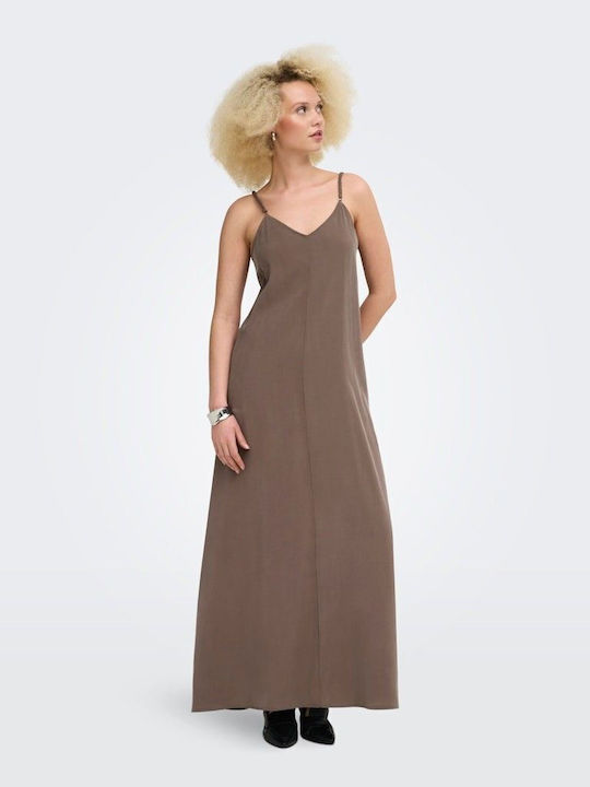 Sommer Maxi Damenkleid Braun