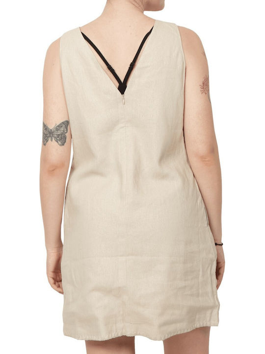 Summer Mini Dress Beige