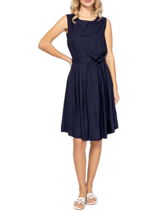 Sommer Midi Hemdkleid Navy