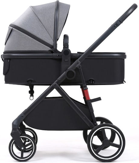 ForAll Beauty Reversible 3 in 1 Baby Stroller Suitable for Newborn Grey