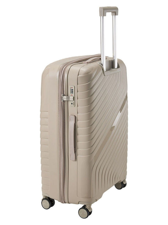 RCM Großer Hartschalen-Reisekoffer Beige Höhe 75cm