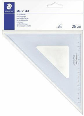 Staedtler Mars 567 26 Cm 45°/45° Gray Transparent Blue Drawing Triangle