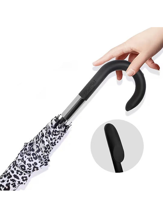 Beauty Salon Automatic Umbrella with Walking Stick Multicolour