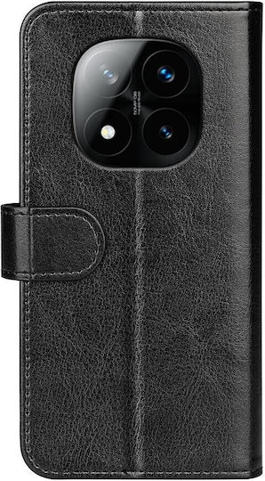 Tel1 Xiaomi Redmi Note 14 Pro 5g/4g 14 Pro Plus 5g Poco X7 5g R64 Texture Horizontal Mobile Phone Case Book Black