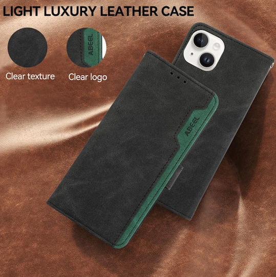 Abeel Xiaomi Redmi A5 4G Farbblock Handyhülle Buch Schwarz Grün