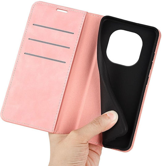 Tel1 Xiaomi Redmi Note 14 Pro 5g 14 Pro Plus 5g Poco X7 5g Retro-skin Магнитен Калъф Книга Розов
