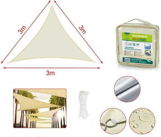 Umbrar Triunghi Umbrela Sail Bej Cu cerc 3x3m