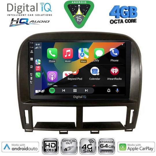 Digital IQ Автомобилна Аудио Система За Lexus CT 2011-2020 Bluetooth USB Вграден Wi-Fi GPS Apple CarPlay Android Auto С 9" Touch Screen
