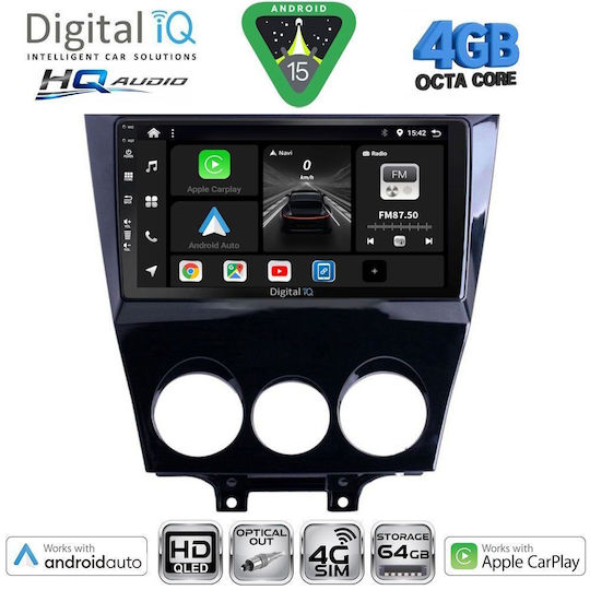 Digital IQ Auto-Audiosysteme für Mazda CX-9 2006-2015 Bluetooth USB Eingebautes Wi-Fi GPS Apple CarPlay Android Auto mit 10 Zoll Touchscreen