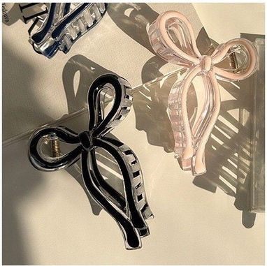 Ecarla Hair Clip Bow Semi-transparent 11x6cm Pink Sp366r