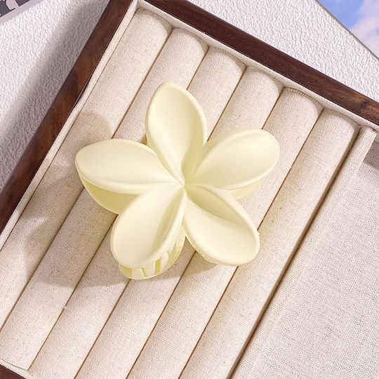 Ecarla Hair Clip-clasp Flower Matte Cream Sp426