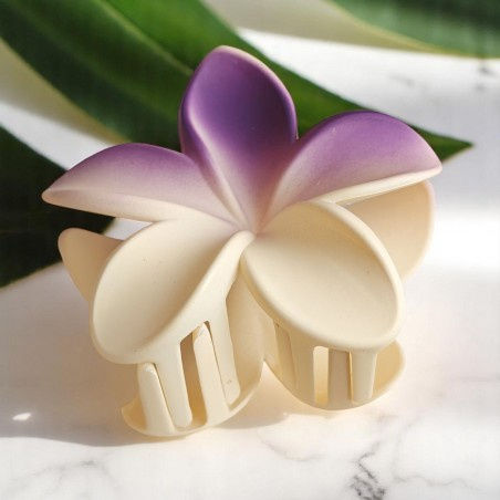 Ecarla Clamă De Păr Cu Floare Ombre Mat Crem Violet Sp402