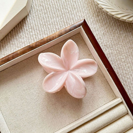 Ecarla Hair Clip-clasp Flower Marble Light Pink Sp406