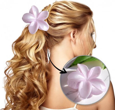 Ecarla Hair Clip-clasp Pearl Flower Melange Pale Lilac Sp399