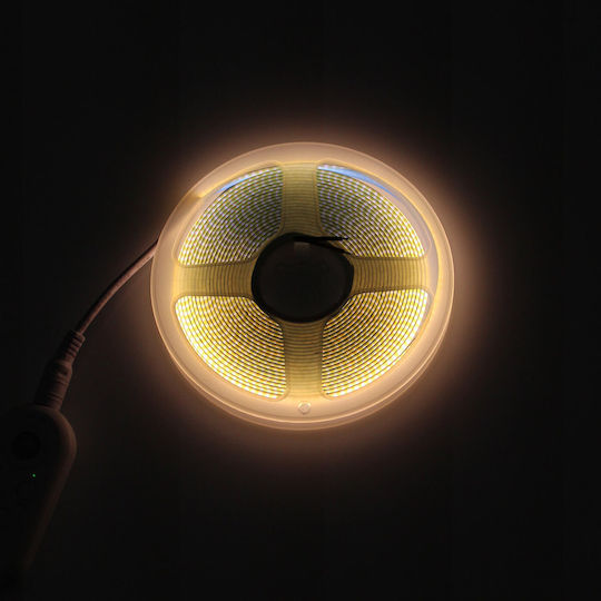 Rixme LED Strip USB 5V Warm White Light 5m with Motion Sensor & Power Supply