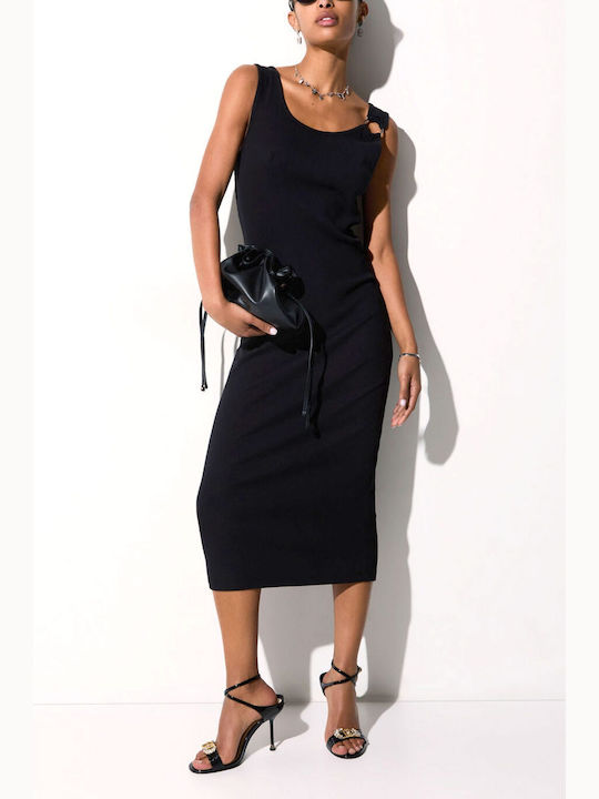 Summer Midi Evening Dress Black