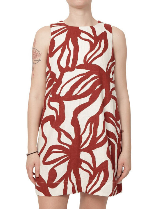 Sommer Mini Hemdkleid Beigebraun
