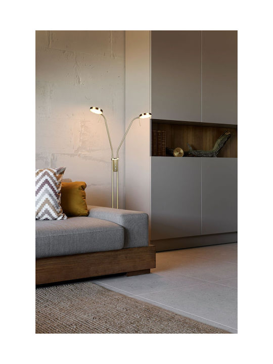 Trio Lighting Monza LED Φωτιστικό Δαπέδου με Θερμό Λευκό Φως Μπρούτζινο