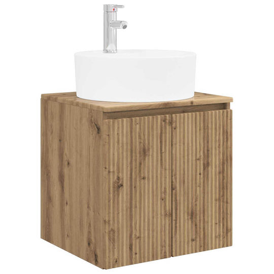vidaXL Vanity Unit with Sink & Mirror with Light Oak