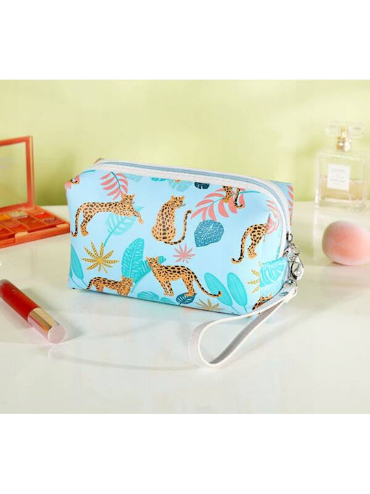 Ecarla Cosmetic Case Expandable Elongated Safari Blue Ks80