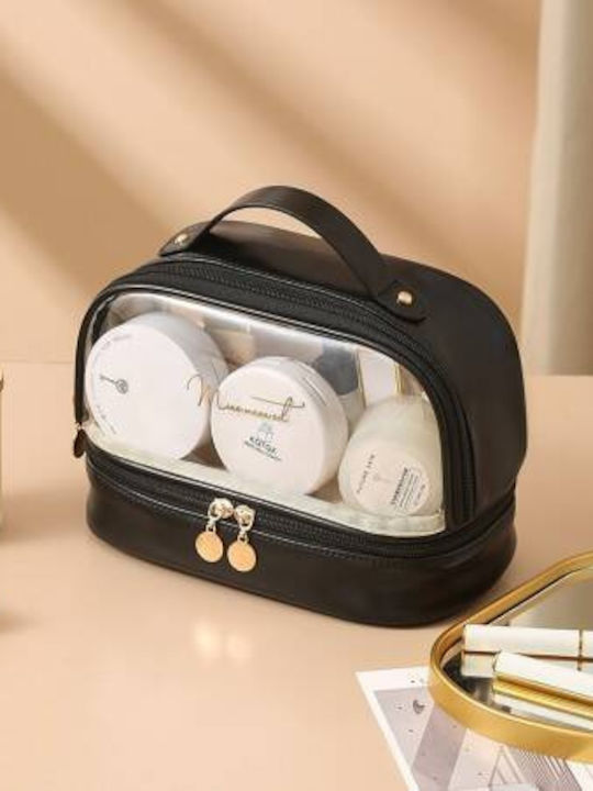 Ecarla Two-level Fabric Makeup Bag Window Black Ks115cz
