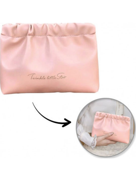 Ecarla Eco-leather Pouch Cosmetics M Inserts 16x12cm Pink Ks145r