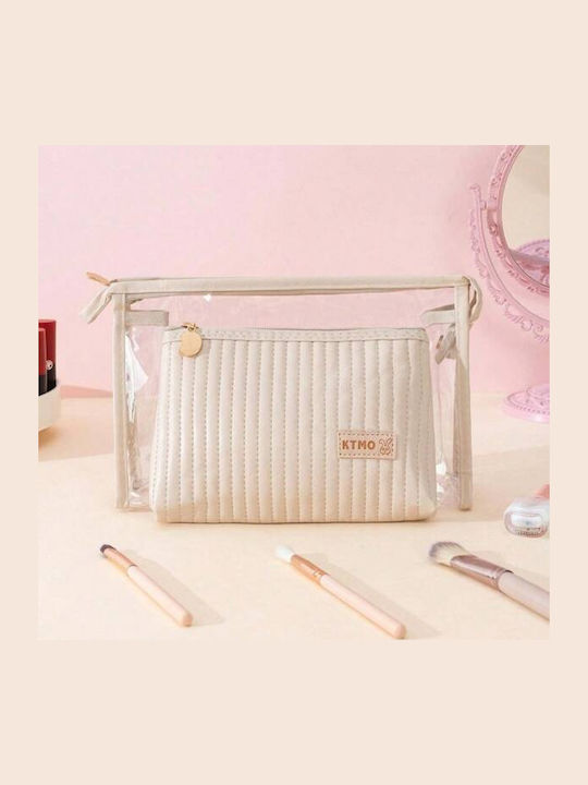 Ecarla Set 2 Cosmetic Bags Cream Ks102wz1
