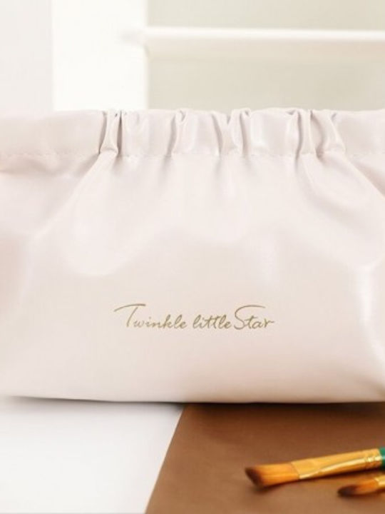Ecarla Neseser Cosmetic Din Eco-piele M Cu Inserții 16x12cm Crem Ks145b