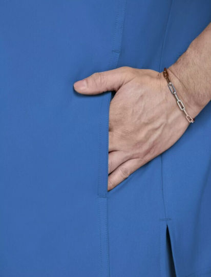 KOI USA Male Medical Blouse Blue