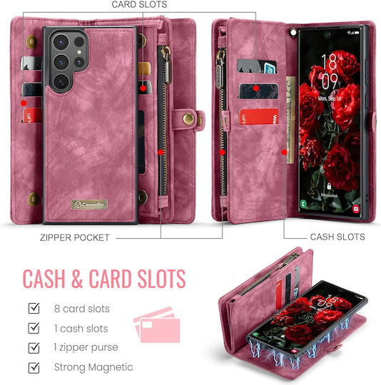 Caseme Wallet Σιλικόνης / Δερματίνης Μπορντό (Galaxy S25 Ultra)