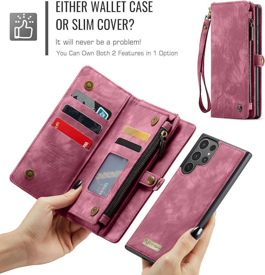 Caseme Wallet Σιλικόνης / Δερματίνης Μπορντό (Galaxy S25 Ultra)