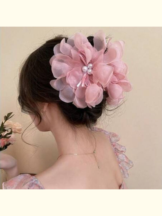 ecarla Kinder Haarspangen Blume in Rosa Farbe