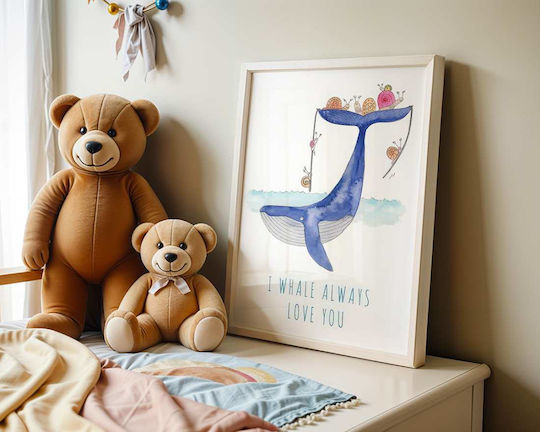 Kinderposter Little Whale 50x40cm