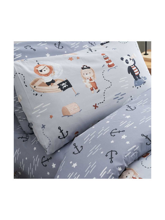 Vesta Home Σετ Σεντόνια Μονά Βαμβακερά Pirate Μπλε 175x255cm