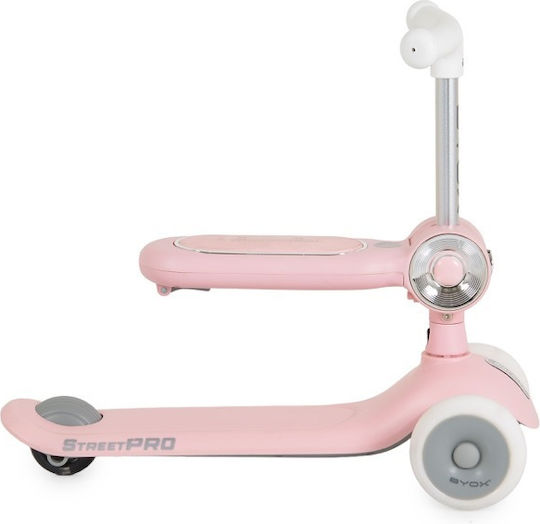 Byox Kinderroller 3-Rad mit Sitz Rosa