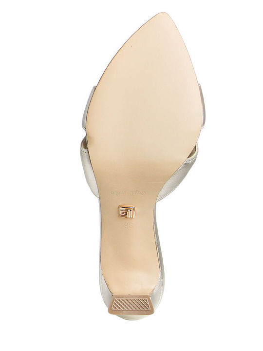 Damen Sandalen Gold Leder