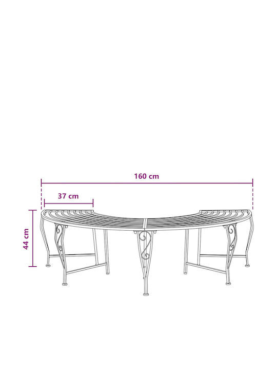 Metallisches Gartenbank Grau 160x80x44cm
