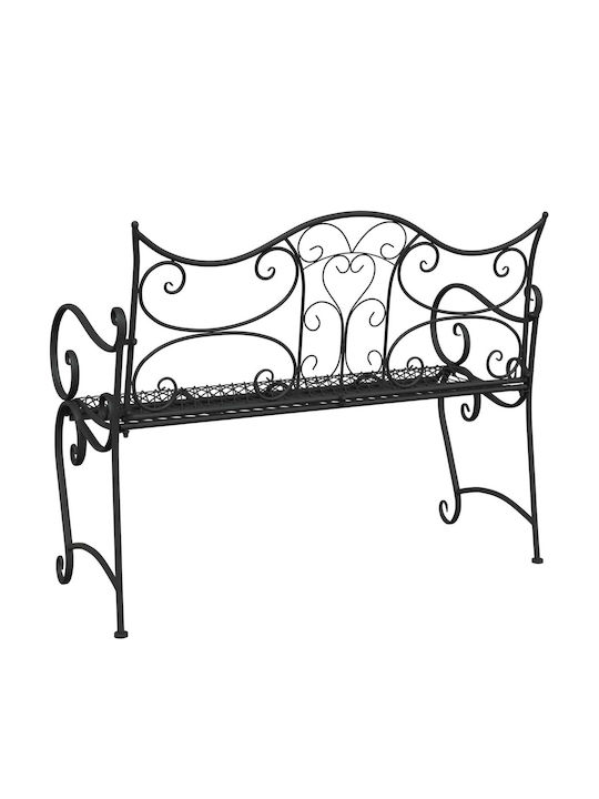 Metallisches Gartenbank Schwarz 114x56.5x90cm