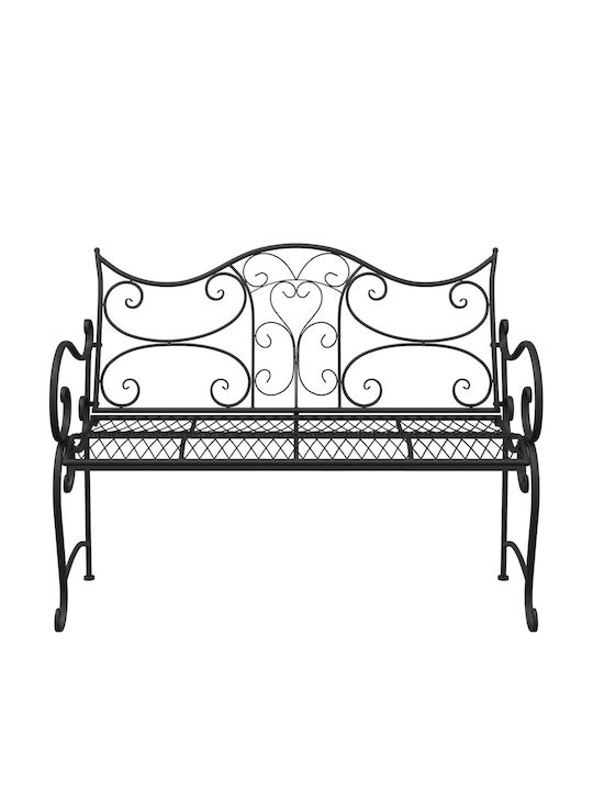 Metallisches Gartenbank Schwarz 114x56.5x90cm