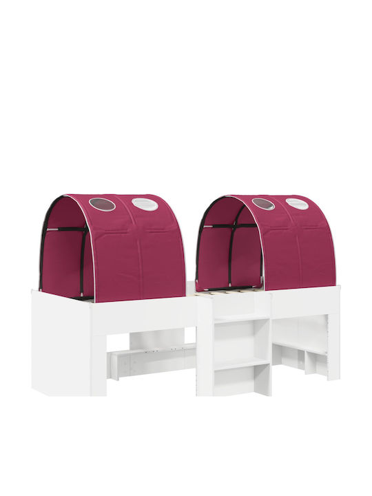 Pat Pentru Copii Semi Dublu Alb Pentru Saltea 203x111cm