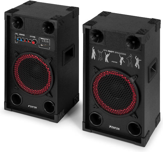 Fenton SPK-110 Set with Active PA Speaker 600W with 10" Woofer 27x58.5x34cm