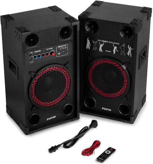 Fenton SPK-110 Set with Active PA Speaker 600W with 10" Woofer 27x58.5x34cm